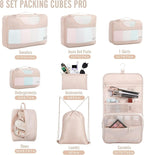 Veken 8 Set Packing Cubes for Travel, Birthday Gifts for Women Mom Her, Cruise Ship Essentials Accessories for Beach Vacation, Suitcase Organizer Bags for Luggage with Hanging Toiletry & Shoe Bag