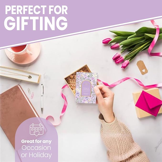 Brooklyn Fragrance Co. Arches Sachet Bags – Lavender Floral Scented Pouches – Perfect Aroma for Drawers, Closets, Cars and Bathrooms – Long-Lasting Fresh Scent Sachets (6- Pack)