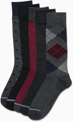 Nautica Mens Dress Socks - 5 Pack Breathable Comfort Stretch Crew-Length Work Socks for Men for Business Formal Wear (6-12.5)