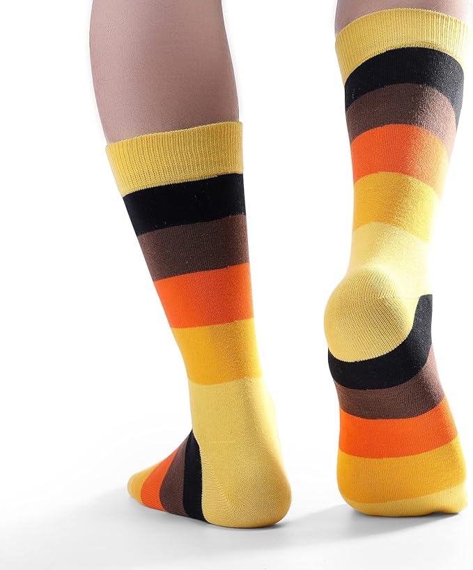 DRASEX Men's Dress Socks Funky Colorful Pattern Cotton Novelty Casual Crew Socks