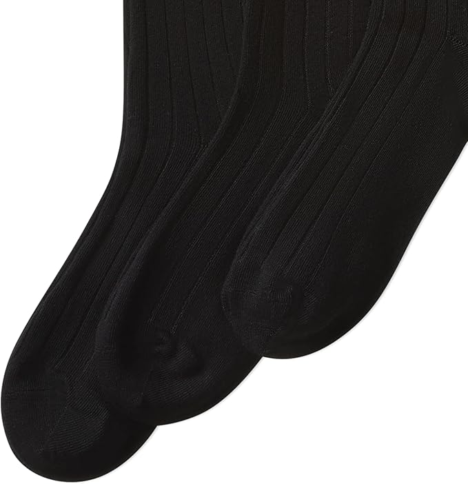 POLO RALPH LAUREN Mens Mercerized Cotton Ribbed Dress OTC Socks 3 Pair Pack Reinforced Cotton Comfort