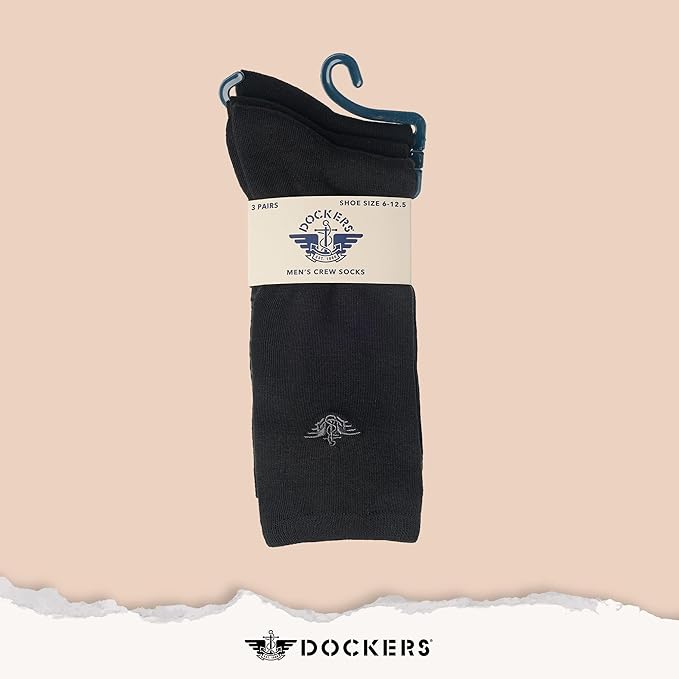 DOCKERS Men's Performance Socks - 3-Pairs and 6-Pairs Athletic and Dress Crew Socks for Men