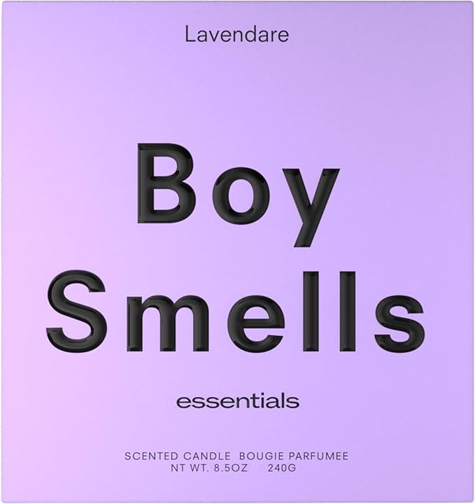 Boy Smells Lavender Candle - 8.5 oz - Luxury Candle with Lemon, Lavander, and Vetiver - Up to 50-Hour Burn - Cotton Wick