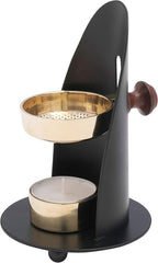 Frankincense Incense Burner with Tealight Candle – HANDCRAFTET 4.72-Inch Durable Aromatherapy Incense Censer for Safe Burning and Elegant Home Décor