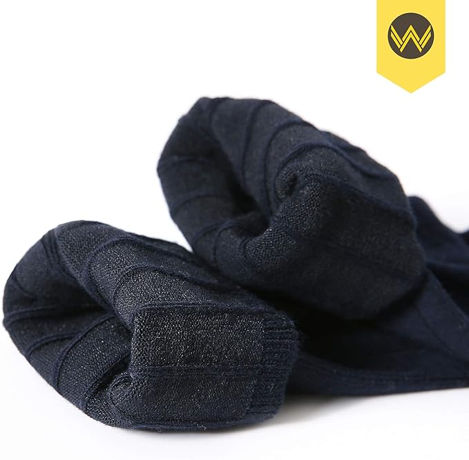 WANDER Mens Dress Socks Double Needle Rib Cotton Solid Premium Socks Lightweight Classic Business Socks 6/8 Pairs 7-12/13-15