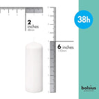 Bolsius White Pillar Candles – 2x6 Unscented Candle Set of 20 – Dripless, Smokeless, and Clean Burning Household Dinner Candles – Perfect for Weddings, Parties, Dinners – 20 Decorative Candles