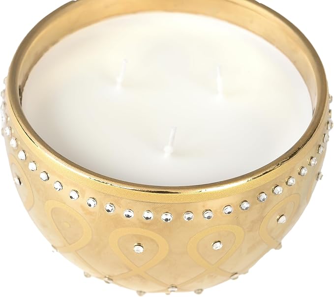 Easter Egg Candle| Egg-Shaped Scented Candle | Housewarming Decorative Gift | Soy Wax | 17.5 CM | Spice Rose - Oud - Sandalwood | Gift for Anniversary, Graduation,Christmas, Birthday, 3 Wicks