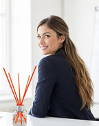 100 Pcs Orange Reed Fiber Diffuser Sticks,Diameter 3.5mm, Length 190mm (7.48 inches), Suitable for Various Essential Oils and Perfume, Lasting, Stable and Diffusing Fragrance