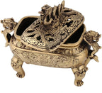 Antique Bronze Brass Chinese Dragon Incense Burner Holder Home Decoration Vintage Incense Burner Incense Holder for Stick and Cone Incense Incense Holder Burner
