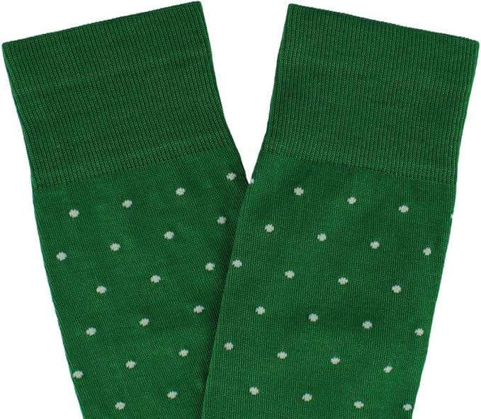 Trafalgar Men's Leo Polka Dot Mercerized Cotton Mid-Calf Socks