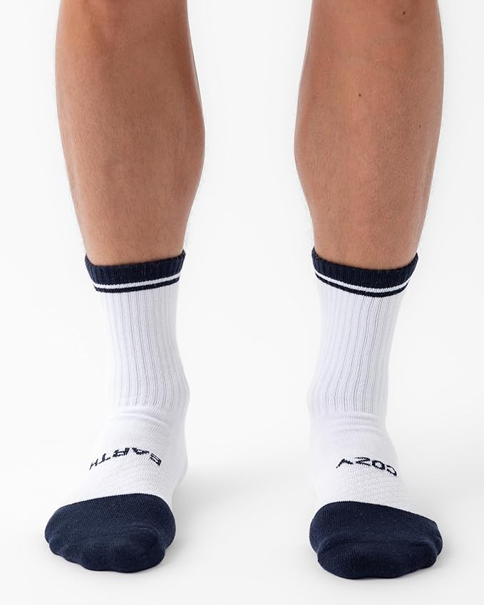 Cozy Earth Essential Calf Socks for Women and Men – Soft Mercerized Cotton Crew Socks 2-Pack Set – Heel & Arch Support