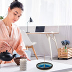 CHGCRAFT 5 Pcs 5 Style Incense Burner Holder Porcelain Incense Stick Holder Blue Japanese Style Smudge Bowl Brass Burning Meditation Accessories