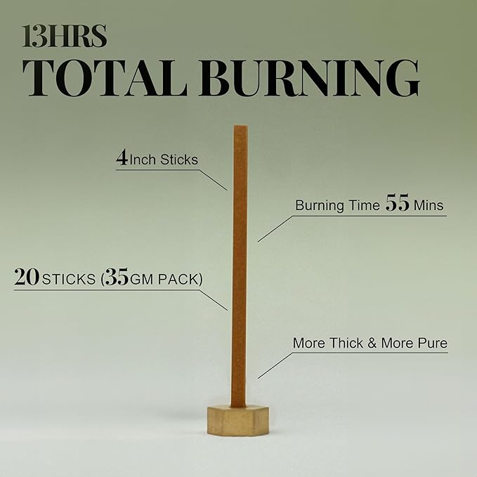 Energize & Focus - Innergy Ginseng Incense Sticks, Natural Herbal Blend for Focus and Energy, 55 Min Burn