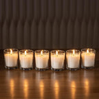 Housecret 36 Pack Warm White Unscented Clear Glass Filled Votive Candles. Hand Poured Wax Candle Ideal Gifts for Aromatherapy Spa Weddings Birthdays Holidays Party