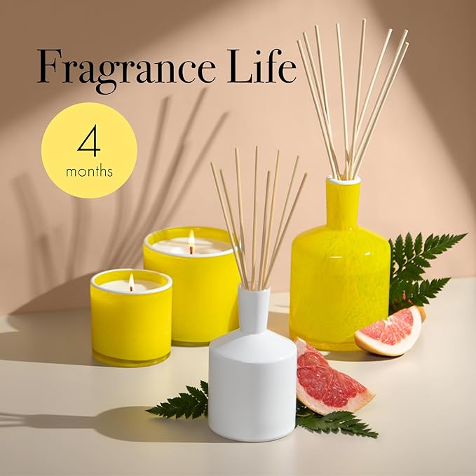 LAFCO New York Reed Diffuser Refill, White Grapefruit - 8.4 oz - Up to 4-Month Fragrance Life - Includes Natural Wood Reeds - Free of Dyes & Propellants - Made in The USA