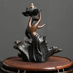 Comeon Backflow Incense Burner Handmade Resin Waterfall Incense Holder Ruyi Zen Hand Incense Waterfall Burner Home Decor + 20 Backflow Incense Cones 30 Incense Sticks 1 Tweezer 1 Mat