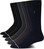 Nautica Mens Dress Socks - 5 Pack Breathable Comfort Stretch Crew-Length Work Socks for Men for Business Formal Wear (6-12.5)