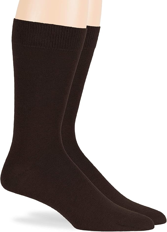 7BigStars Mens Dress Socks – 6 Pairs Crew, Soft Stay Up, Cotton Comfort for Business, Office, Big and Tall, Breathable