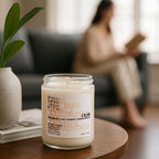 Scented Soy Wax Candle for Home with Hints of Nag Champa, Sandalwood, and Essential Oils, Soy Candles Non Toxic, Aromatherapy Candles, 16oz, 60 Hours Burn Time, Calm Scent
