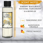 Urban Naturals Satsuma Tangerine Reed Diffuser Refill Set | Includes a Free Set of Reed Sticks! 4 oz | Long Lasting Room Scent | Great Home Gift Idea