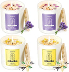 AOOVOO Lavender Candles Set for Women - 4 Pack Candles for Home Scented, 28 oz 200 Hour Long Lasting Aromatherapy Candle with Crystals Inside, Birthday Gifts Mothers Day Candle for Women Mom