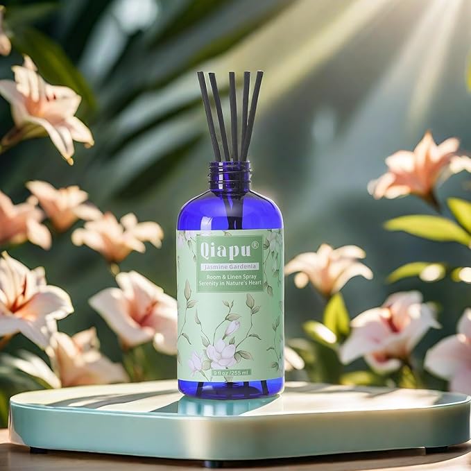 Natural Bedroom Linen Spray | Gardenia & Jasmine Scented Room Mist with Plant Extracts for Sheets, Pillows & Curtains – 9oz