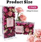 SCENTORINI Potpourri Bags, Potpourri Vase Filler, 10.44 oz Rose Scented Bowl Fillers for Home Decor, Dried Flower for Coastal Bathroom Beach Decor