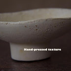 Handmade Rustic Terracotta Incense Holder, Wabi‑sabi Ceramic Palo Santo& Sage Sticks Bowl, Minimalist & Retro Blow, A Spiritual Decor for Yoga&Meditation (Off-White)