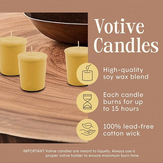 Mister Candle Spring/Summer Votive Collection Handmade Scented Votive Candles Bulk, Small Candles with Premium Wax & Essential Oils, 15 Hour Burn Time, Made in USA, (Set of 9, Citronella, Yellow)