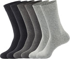 J-BOX Men's Cotton Crew Socks-Wicking Black Dress Socks, Anti-Odor&Breathable for Business/Casual, Size 6-15