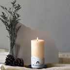 Bluecorn Beeswax 100% Pure Beeswax Pillar Candles | Ivory White Beeswax, Unscented | Soy, Paraffin, & Fragrance Free | 3x4, 60 Hour Burn Time | Handmade in Colorado