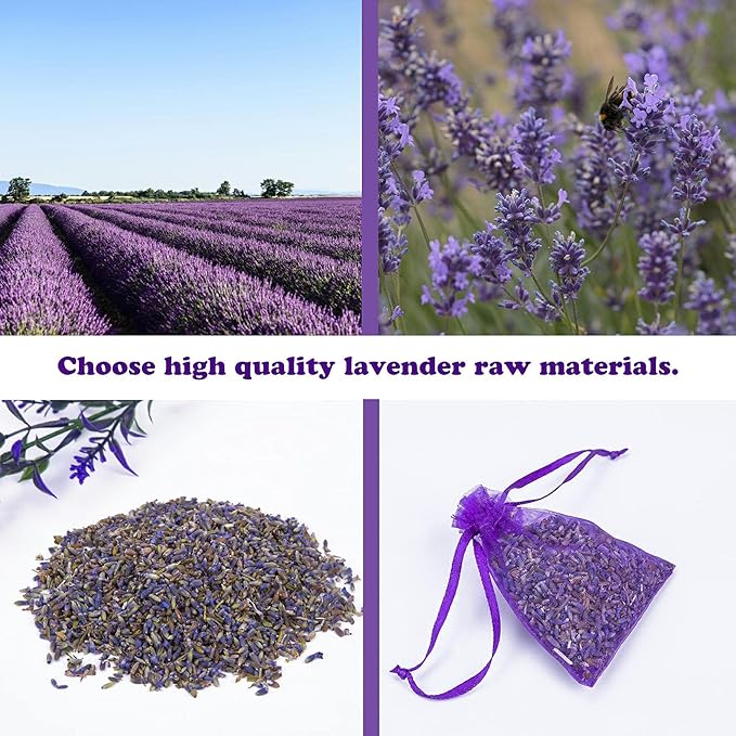 24 Pack Moth Repellent for Closet Lavender Sachet Bags, Cedar Blocks for Clothes Storage, Moth Balls Traps Cedar Lavender Bags sachets for Drawers and Closets, Protect Clothing Drawer Freshener
