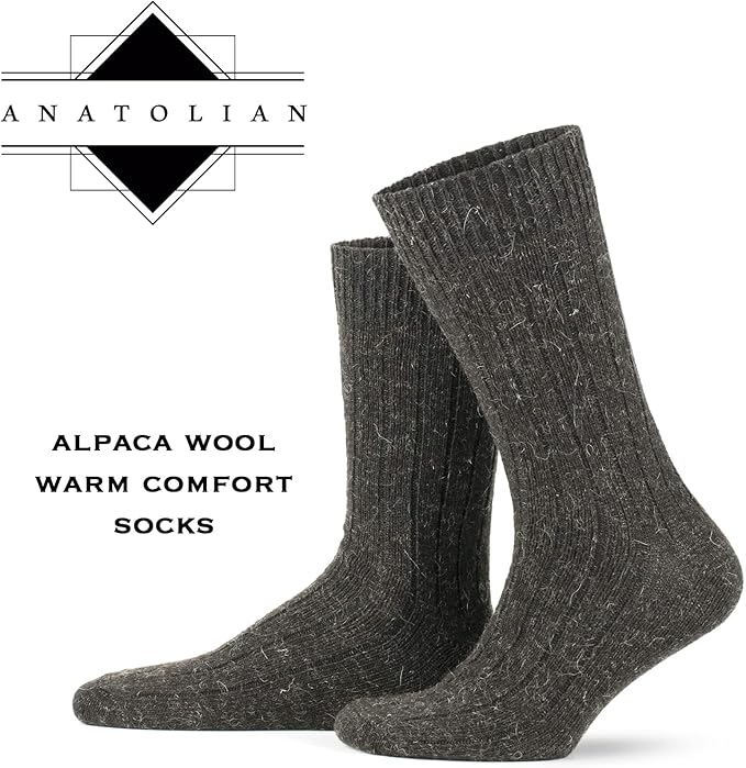 anatolian Alpaca Wool Socks Low Calf for Men Women - Warm Comfortable Everyday Casual Dress Socks