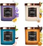 HomeLights Scented Candle Gift Set, Natural Soy Wax Candles, 4 Pack Long Lasting Up 140 Hours, Aromatherapy Candles for Women Men Birthday Thanksgiving Christmas