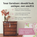 Drawer Liners for Dresser - 14" x 19.5" (Vintage Charm) Vintage Rose Scented Paper Liner for Bedroom & Bathroom Drawers - Non-Adhesive Shelf Paper for Cabinets - Pack of 6