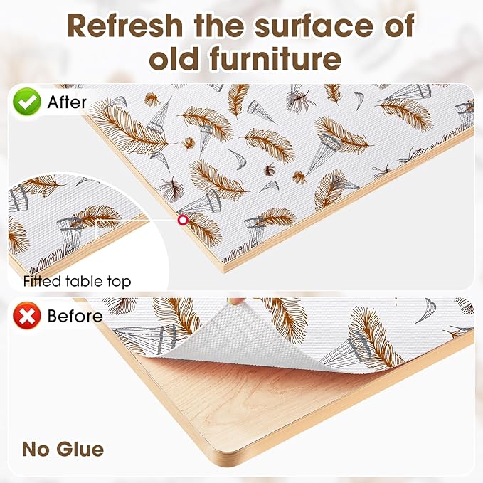 Drawer and Shelf Liner, Non-Slip Kitchen Cabinet Liners Non-Adhesive Thick Strong Grip Waterproof Washable Mats Protect Dresser ShelvesCabinets, Feather, 12 in X 20 FT