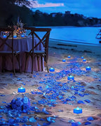 BEICHI Flameless Candles, 24Pack Battery Operated Candle, LED Tea Lights Candles Battery Operated, Flickering Fake Tealights Candles for Halloween, Christmas, Wedding- Blue