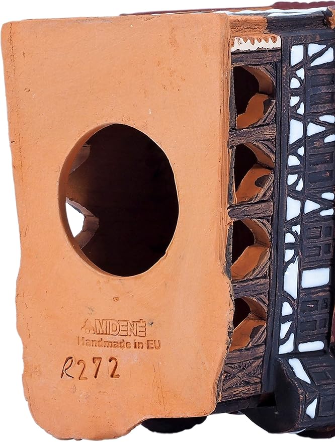 Ceramic Art Cone Incense Holder Room Decoration Handcrafted Collectible Miniature Town Hall in Michelstadt, Germany R272