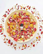 Fall Potpourri Bowl Filler, Rose Scented Potpourri Dried Flowers with Rose, Calendula, Chamomile, Jasmine, Lily, Peony,Albizia,Gomphrena, Pink Decorative Bowl Filler for Home Fragrance, Hostess Gift
