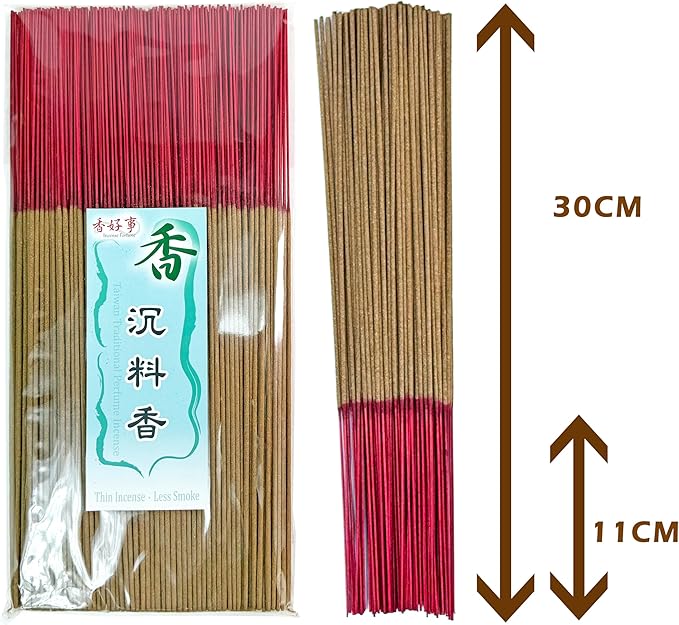 Taiwan Classic Ritual Incense Scent - Incense Joss Sticks (30cm, 300g, 400 Sticks) - Taiwan Traditional Bamboo Sticks for Religious, Thin & Less Smoke (1)