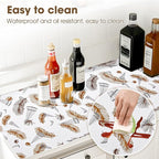 Drawer and Shelf Liner, Non-Slip Kitchen Cabinet Liners Non-Adhesive Thick Strong Grip Waterproof Washable Mats Protect Dresser ShelvesCabinets, Feather, 12 in X 10 FT