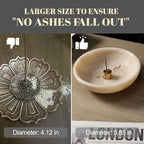 Koville Natural Marble Incense Holder, Incense Holder for Sticks with 9 Holes, Handmade Incense Burner Ash Catcher for Meditation Yoga SPA, Balsam Fir/Palo Santo/Sage/Cone(Ivory)