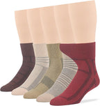 7BigStars Men Extra Wide Novelty Cotton Quarter Socks - 5 Pack Large - Square Mesh - Sock Size 10-13 Shoe Size 9-12 L Brown, Light Beige, Beige, Khaki, Light Brown