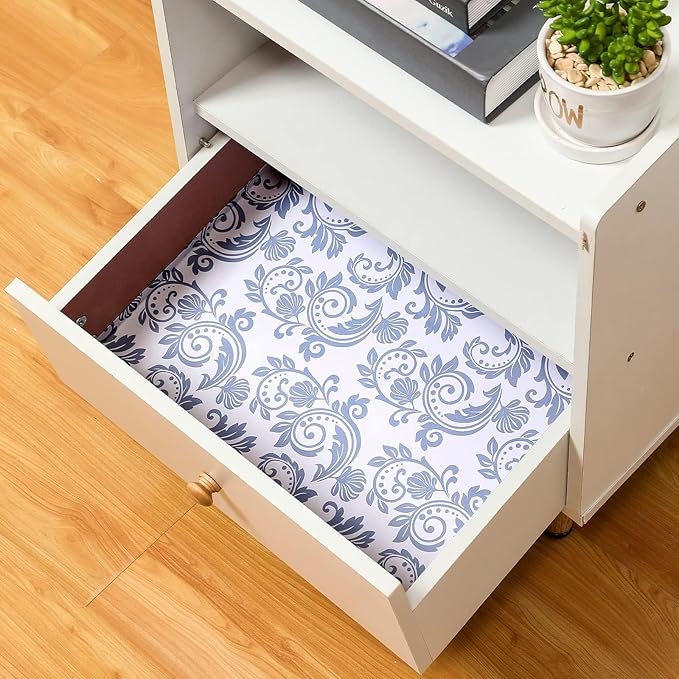 Eersida 20 Sheets 14 x 19.5 Inch Scented Drawer Liners for Dresser Non Adhesive Fragrant Drawer Liners Paper for Bedroom Kitchen Cabinet Home Shelf Closet(Classic Flower)