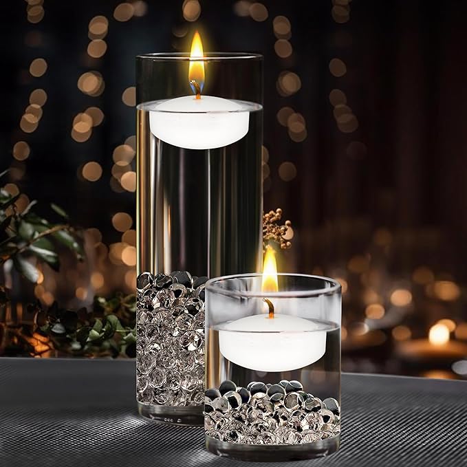 Mega Candles 12 pcs Unscented White Floating Candles, Hand Poured Wax Candle 2 Inch Diameter, Home Décor, Wedding Receptions, Centerpieces, Occasions, Events, Festivities, Meditations, Spas