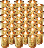 Royal Imports Gold Mercury Glass Votive Candle Holder, Table Centerpiece Tealight Decoration for Elegant Dinner, Party, Wedding, Holiday, Set of 36 (Unfilled)
