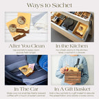 Floral Simplicity Caramel Latte Scented Sachets Pack of 3, Fall & Winter - Long-Lasting Scented Bags, Home Fragrance, Air Freshener & Deodorizer for Closet, Room, Drawer, or Cars, Made in The USA