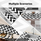 Drawer and Shelf Liner, Non-Slip Kitchen Cabinet Liners Non-Adhesive Thick Strong Grip Waterproof Washable Mats Protect Dresser Shelves Cupboard Bathroom Cabinets, Chevron, 18 in X 20 FT