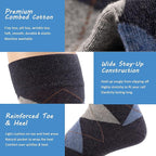 Men’s Argyle Dress Socks, Combed Cotton, Pack of 3