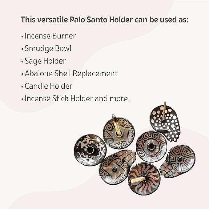 Luna Sundara Authentic Peru Pottery Palo Santo Stick Holder and Incense Holder - Handmade Ceramic Smudge Bowl for Sage - Includes 5 Palo Santo Sticks (Red)